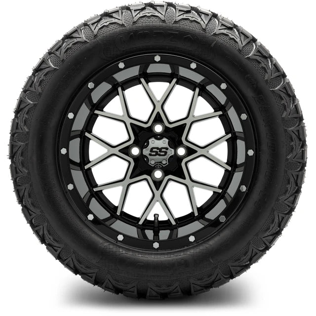 MODZ 14" Vortex Machined Black Wheels & Off-Road Tires Combo