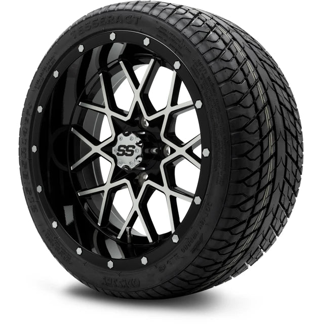 MODZ 14" Vortex Machined Black Wheels & Street Tires Combo