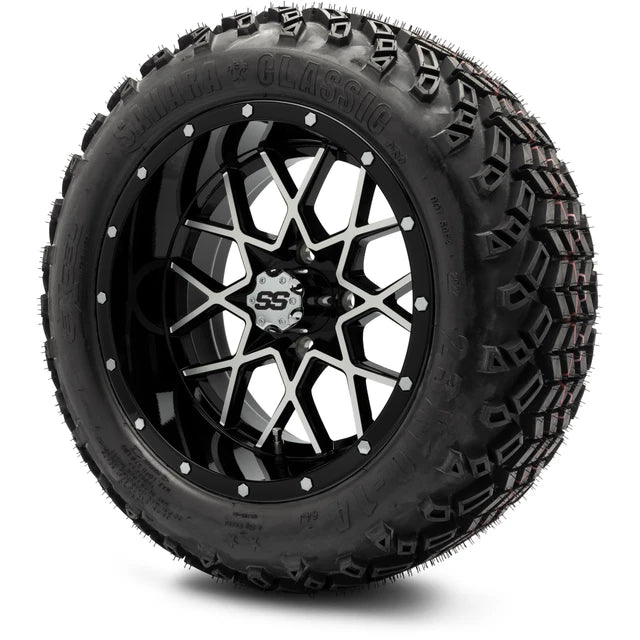 MODZ 14" Vortex Machined Black Wheels & Off-Road Tires Combo