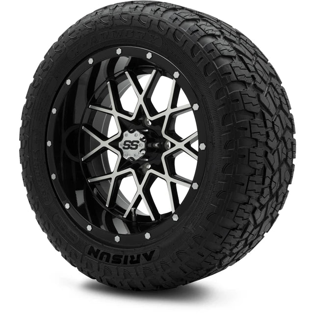 MODZ 14" Vortex Machined Black Wheels & Off-Road Tires Combo
