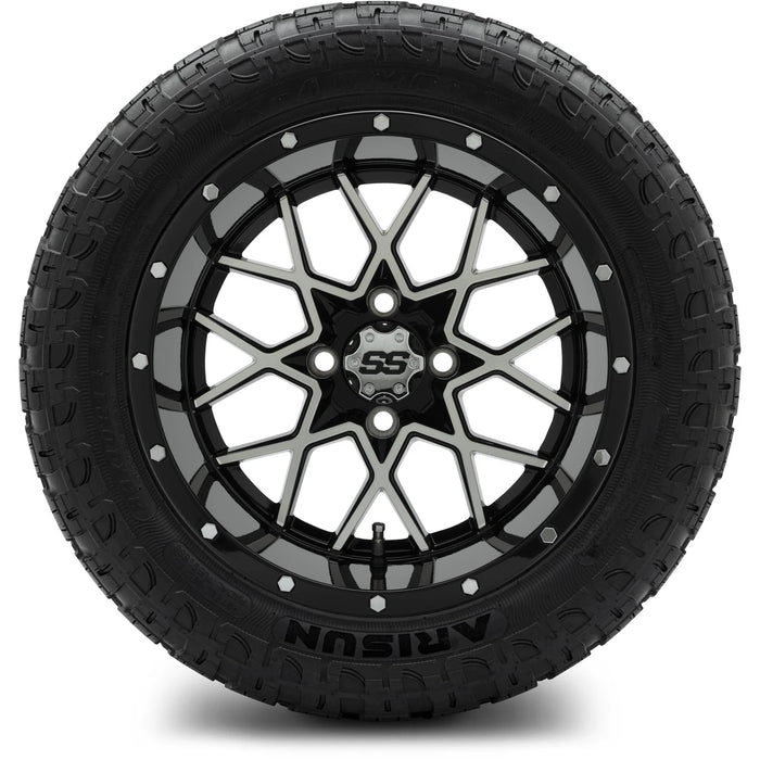 MODZ 14" Vortex Machined Black Wheels & Off-Road Tires Combo