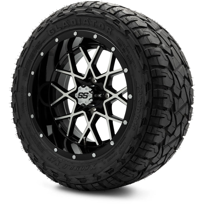 MODZ 14" Vortex Machined Black Wheels & Off-Road Tires Combo