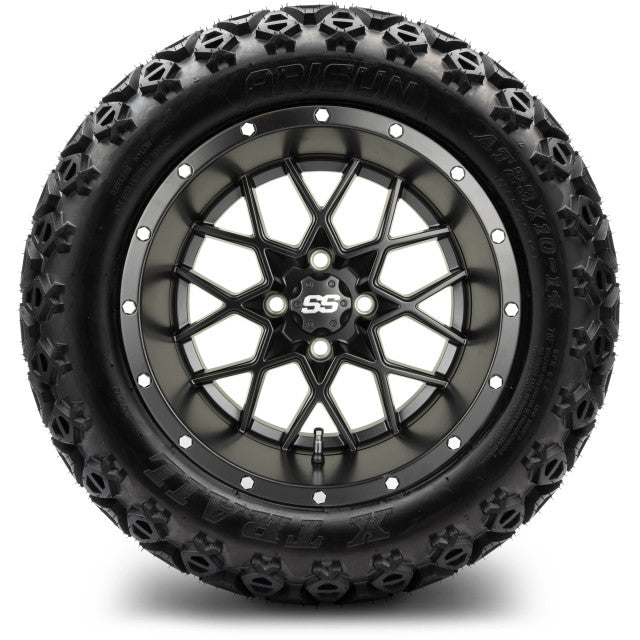 MODZ 14' Vortex Matte Black - Tire and Wheel Combo