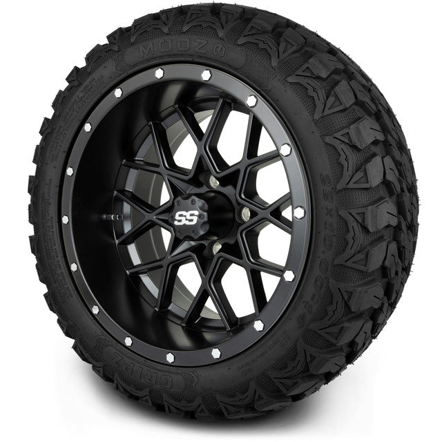 MODZ 14' Vortex Matte Black - Tire and Wheel Combo