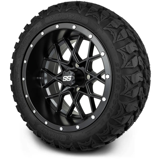 MODZ 14" Vortex Matte Black Wheels & Off-Road Tires Combo