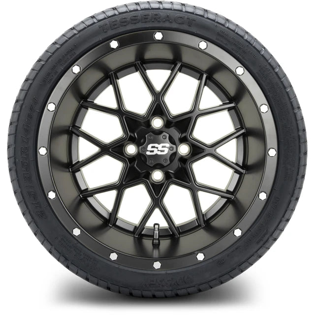 MODZ 14" Vortex Matte Black Wheels & Street Tires Combo