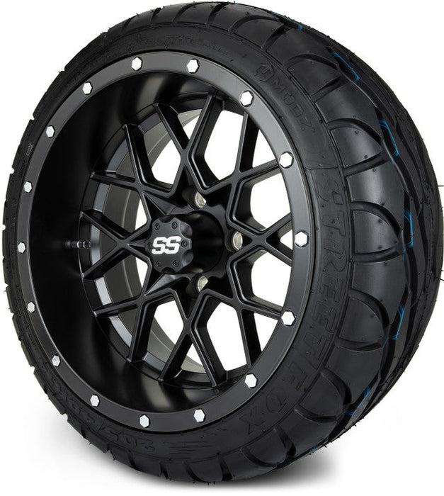 MODZ 14' Vortex Matte Black - Tire and Wheel Combo