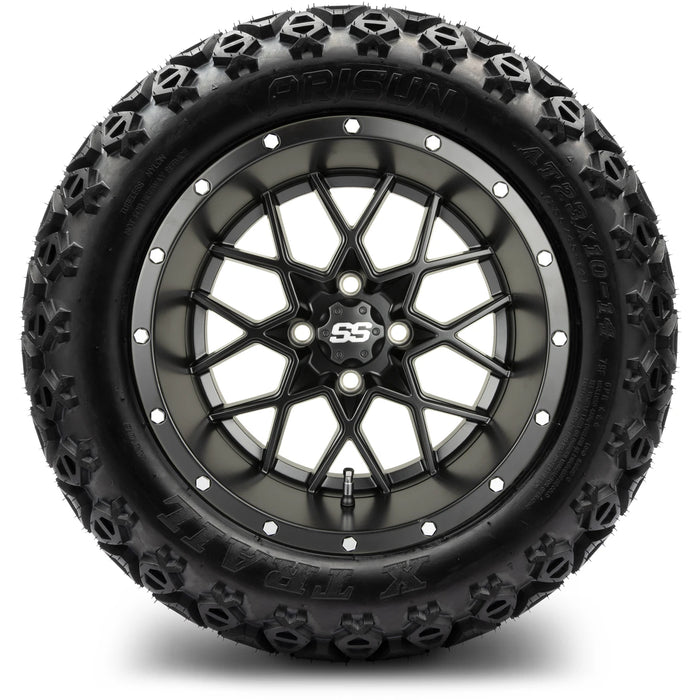 MODZ 14" Vortex Matte Black Wheels & Off-Road Tires Combo