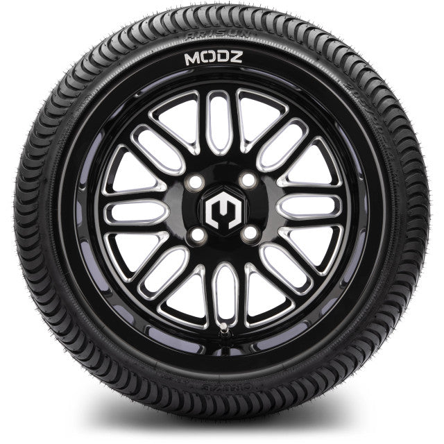 MODZ 14' Mayhem Glossy Black - Tire and Wheel Combo