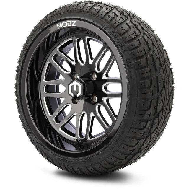 MODZ 14" Mayhem Glossy Black with Ball Mill Wheels & Street Tires Combo