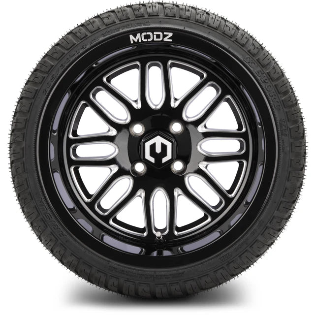 MODZ 14" Mayhem Glossy Black with Ball Mill Wheels & Street Tires Combo