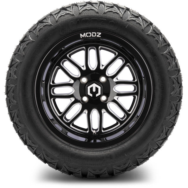 MODZ 14' Mayhem Glossy Black - Tire and Wheel Combo