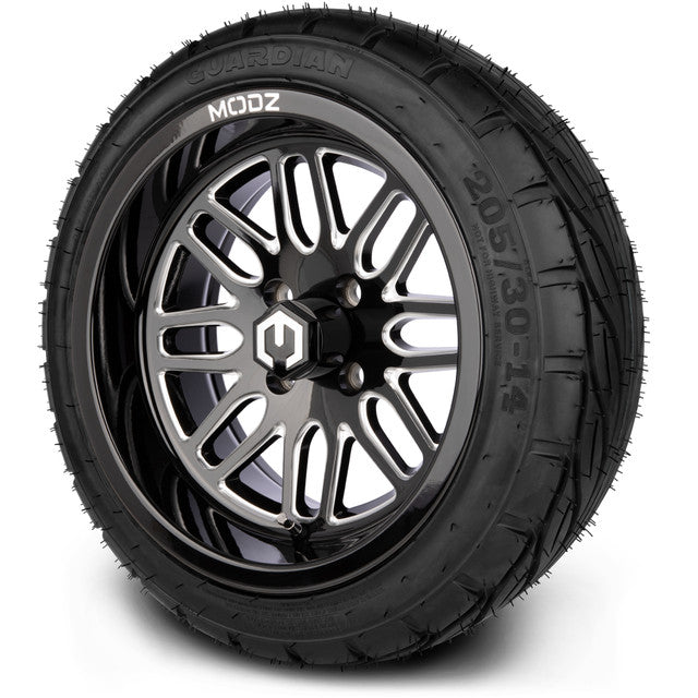 MODZ 14' Mayhem Glossy Black - Tire and Wheel Combo