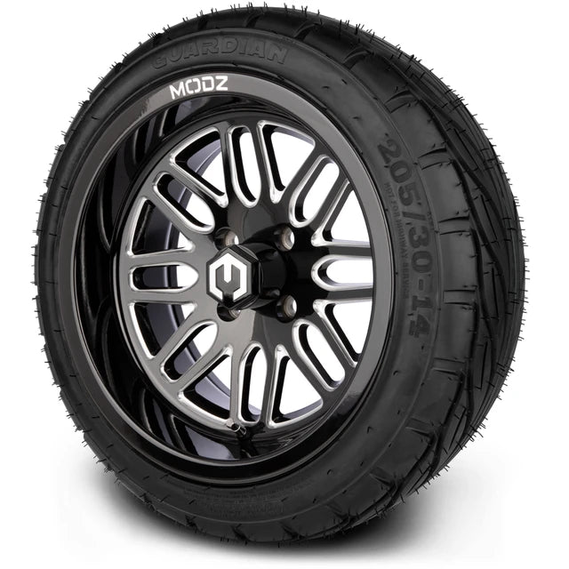 MODZ 14" Mayhem Glossy Black with Ball Mill Wheels & Street Tires Combo