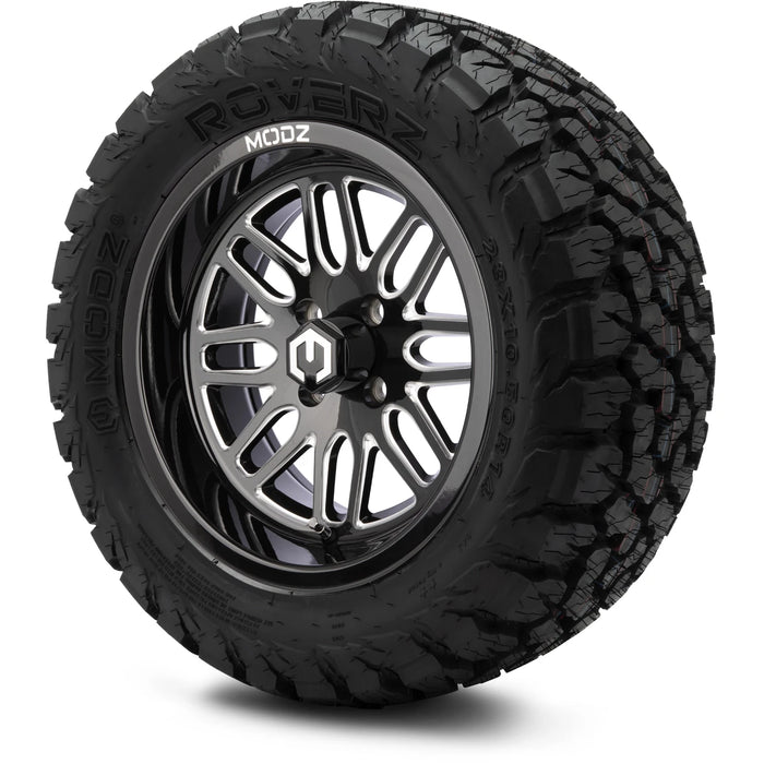 MODZ 14" Mayhem Glossy Black with Ball Mill Wheels & Off-Road Tires Combo