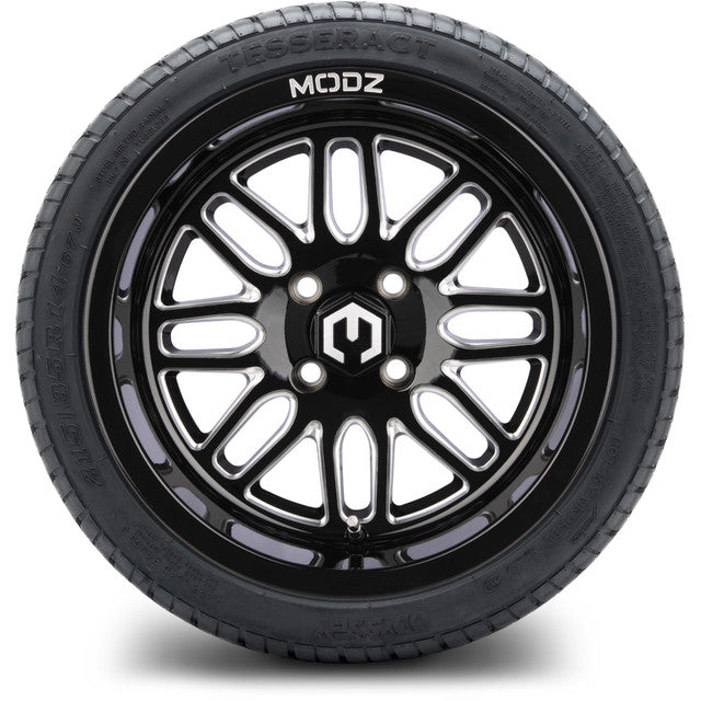 MODZ 14' Mayhem Glossy Black - Tire and Wheel Combo