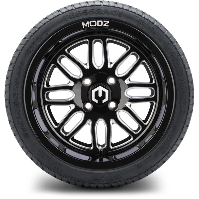 MODZ 14" Mayhem Glossy Black with Ball Mill Wheels & Street Tires Combo