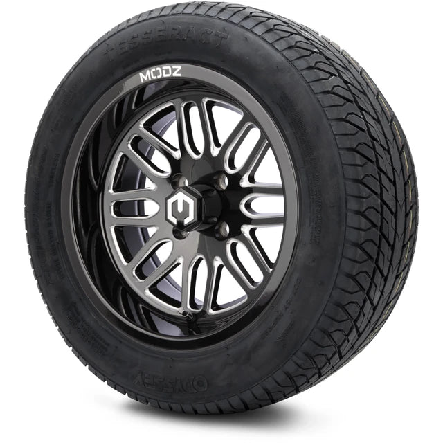 MODZ 14" Mayhem Glossy Black with Ball Mill Wheels & Street Tires Combo