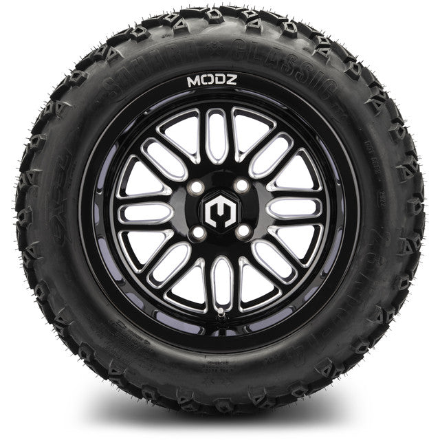 MODZ 14' Mayhem Glossy Black - Tire and Wheel Combo