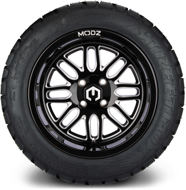 MODZ 14' Mayhem Glossy Black - Tire and Wheel Combo