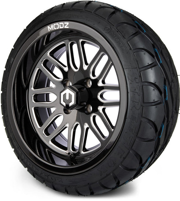 MODZ 14' Mayhem Glossy Black - Tire and Wheel Combo