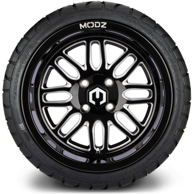 MODZ 14' Mayhem Glossy Black - Tire and Wheel Combo