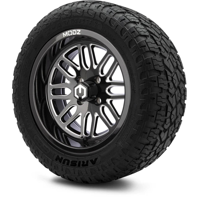 MODZ 14" Mayhem Glossy Black with Ball Mill Wheels & Off-Road Tires Combo