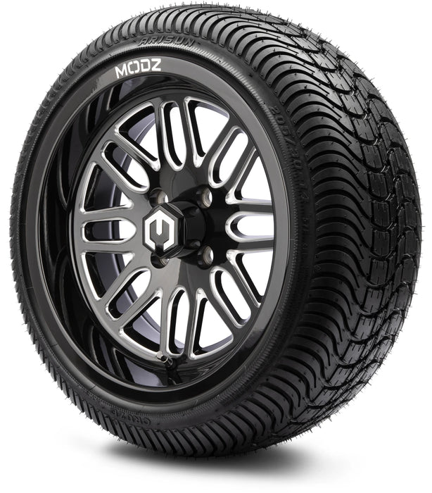 MODZ 14" Mayhem Glossy Black with Ball Mill Wheels & Street Tires Combo