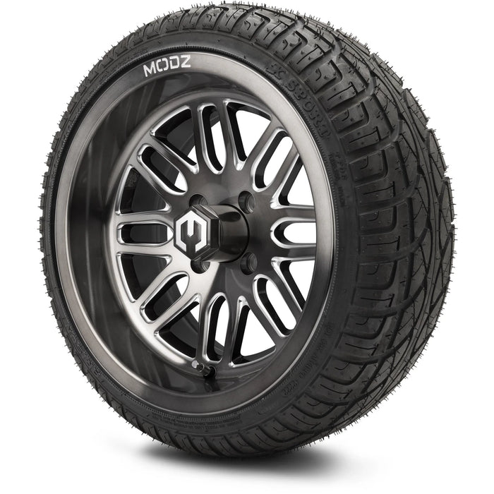MODZ 14" Mayhem Brushed Gunmetal with Ball Mill Wheels & Street Tires Combo