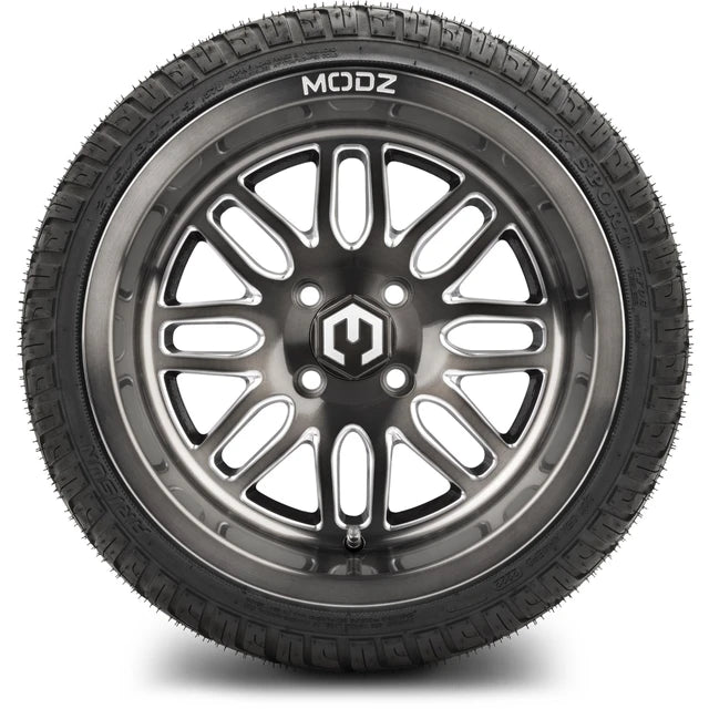 MODZ 14" Mayhem Brushed Gunmetal with Ball Mill Wheels & Street Tires Combo