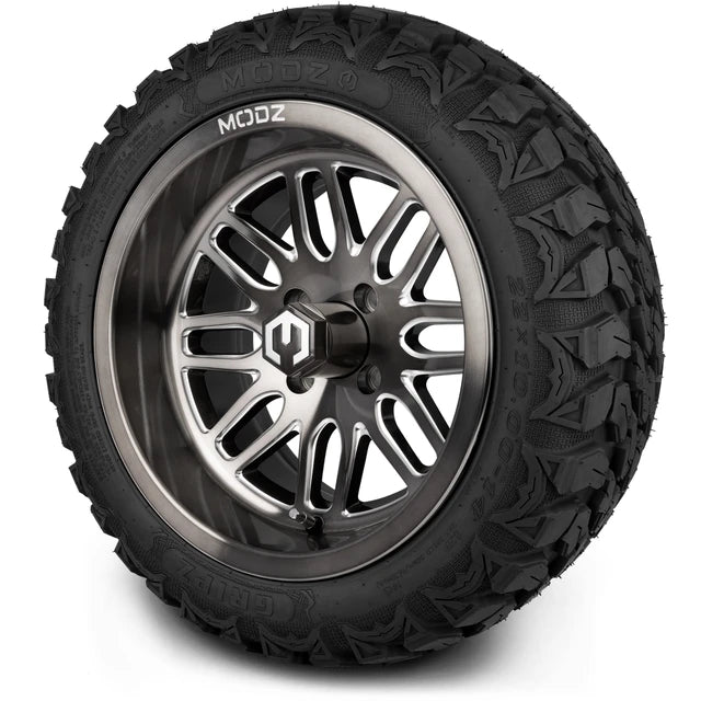 MODZ 14" Mayhem Brushed Gunmetal with Ball Mill Wheels & Off-Road Tires Combo