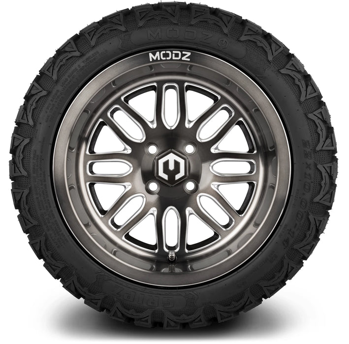 MODZ 14" Mayhem Brushed Gunmetal with Ball Mill Wheels & Off-Road Tires Combo