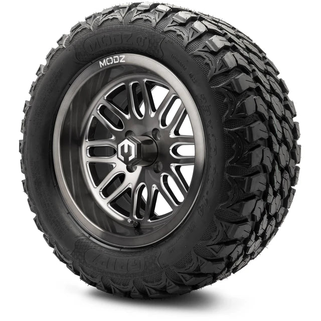 MODZ 14" Mayhem Brushed Gunmetal with Ball Mill Wheels & Off-Road Tires Combo