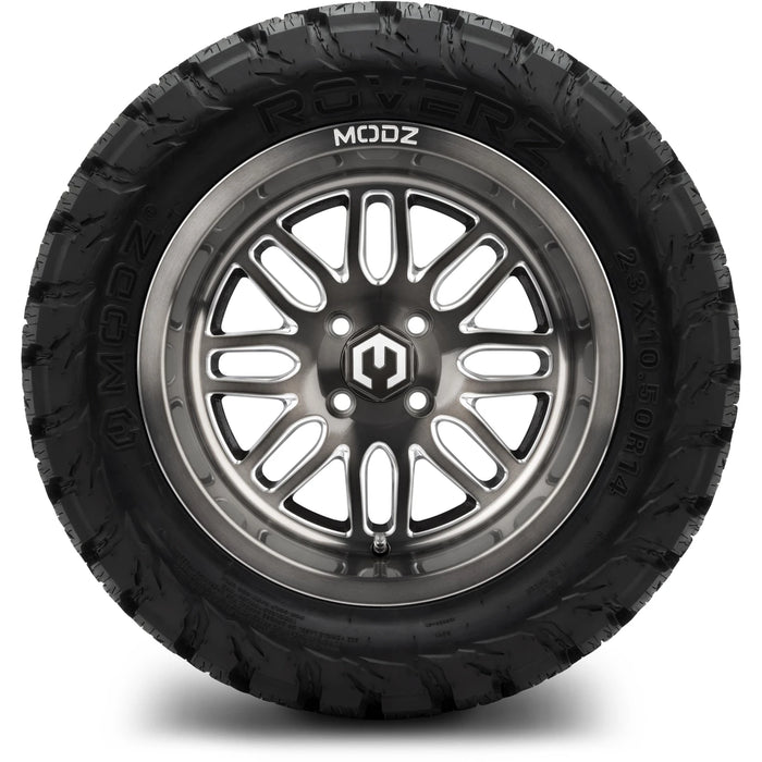 MODZ 14" Mayhem Brushed Gunmetal with Ball Mill Wheels & Off-Road Tires Combo