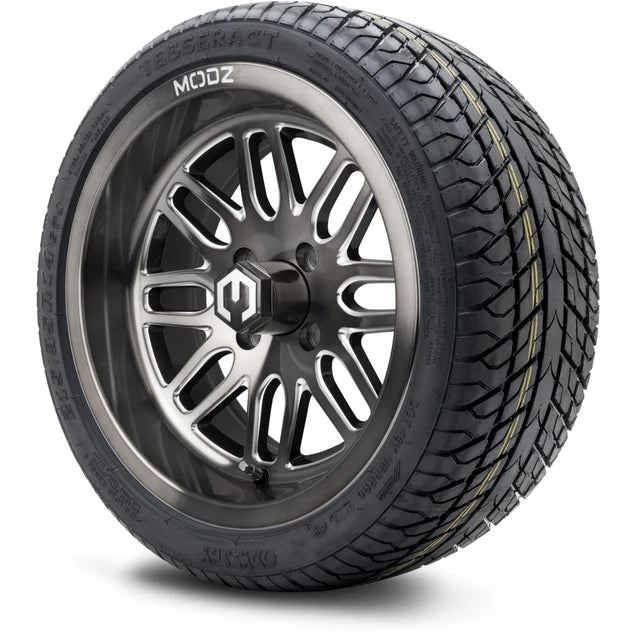 MODZ 14" Mayhem Brushed Gunmetal with Ball Mill Wheels & Street Tires Combo