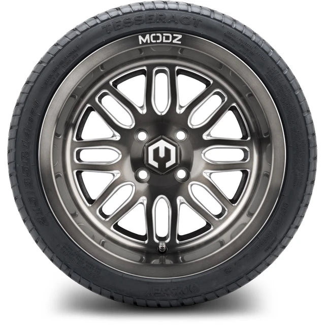 MODZ 14" Mayhem Brushed Gunmetal with Ball Mill Wheels & Street Tires Combo