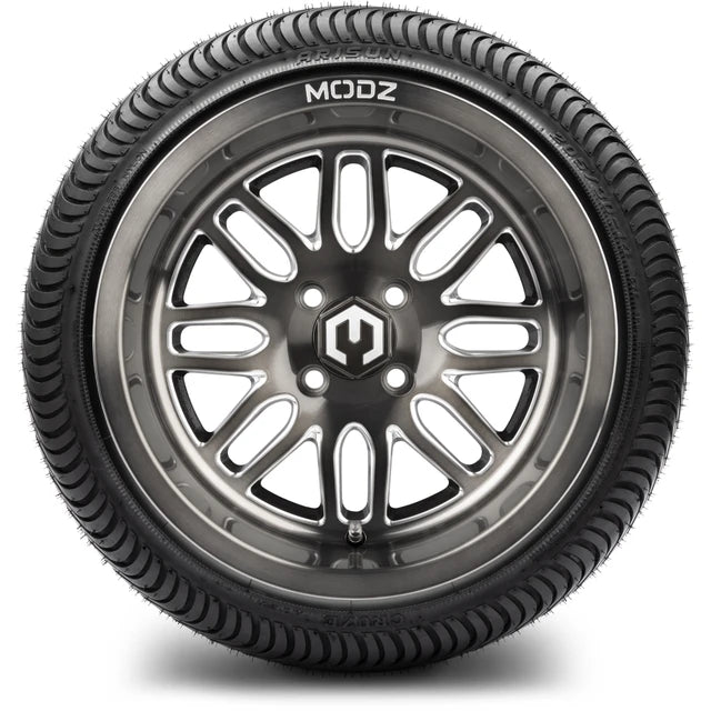 MODZ 14" Mayhem Brushed Gunmetal with Ball Mill Wheels & Street Tires Combo