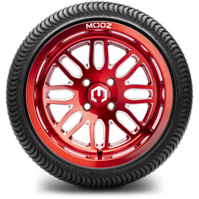 MODZ 14' Mayhem Brushed Red - Tire and Wheel Combo