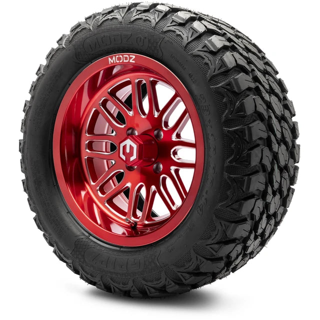 MODZ 14" Mayhem Brushed Red with Ball Mill Wheels & Off-Road Tires Combo
