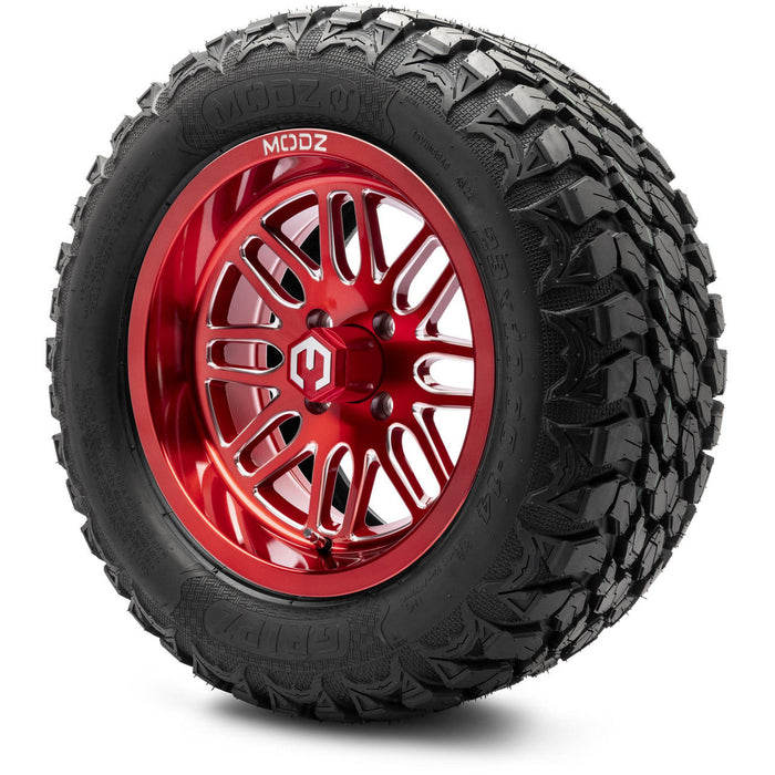 MODZ 14' Mayhem Brushed Red - Tire and Wheel Combo