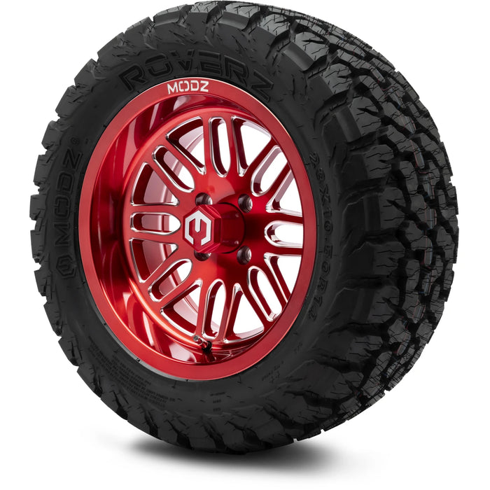 MODZ 14" Mayhem Brushed Red with Ball Mill Wheels & Off-Road Tires Combo