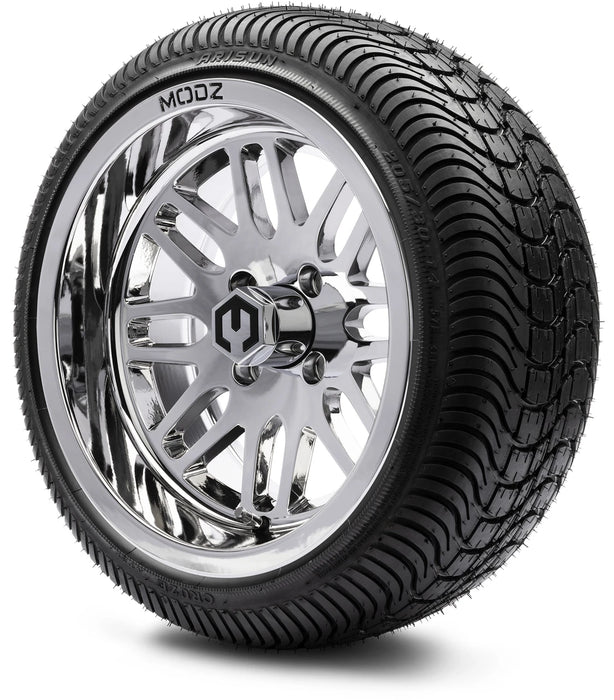MODZ 14" Mayhem Chrome Wheels & Street Tires Combo