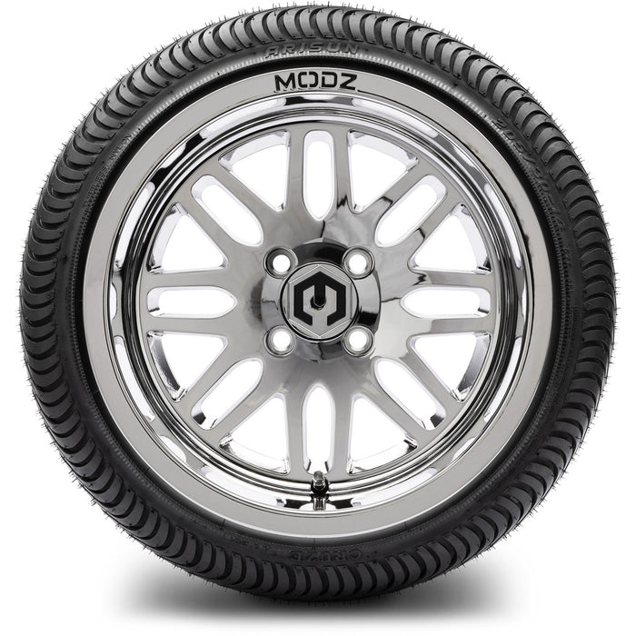 MODZ® 14" Mayhem Chrome Wheels & Street Tires Combo