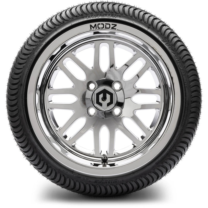 MODZ 14" Mayhem Chrome Wheels & Street Tires Combo