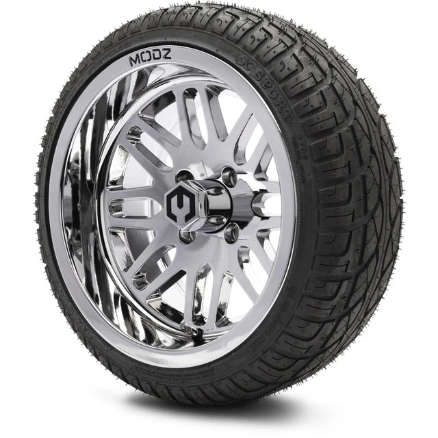 MODZ 14" Mayhem Chrome Wheels & Street Tires Combo