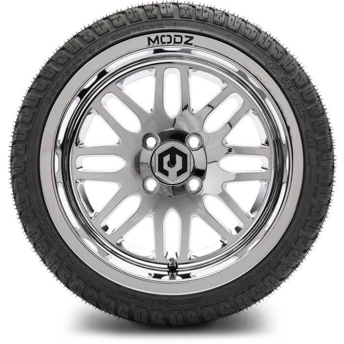MODZ® 14" Mayhem Chrome Wheels & Street Tires Combo