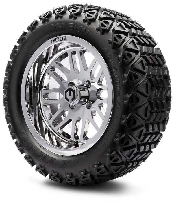 MODZ 14" Mayhem Chrome Wheels & Off-Road Tires Combo