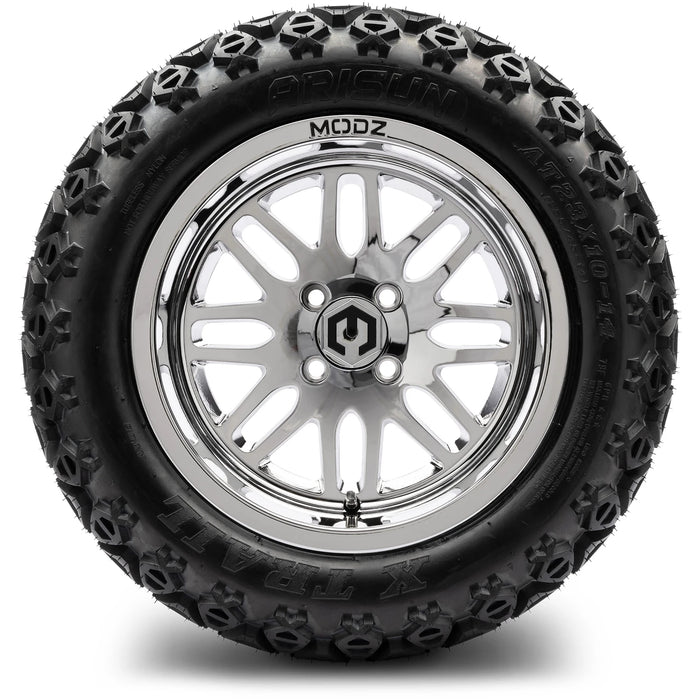 MODZ 14" Mayhem Chrome Wheels & Off-Road Tires Combo