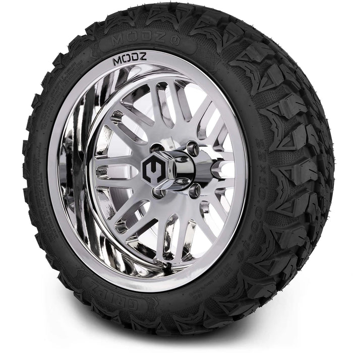 MODZ 14" Mayhem Chrome Wheels & Off-Road Tires Combo