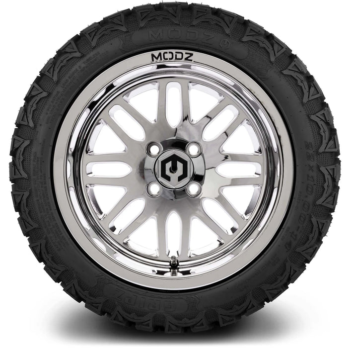 MODZ 14" Mayhem Chrome Wheels & Off-Road Tires Combo